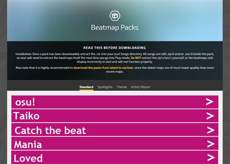 beatmap challenge packs|Unlock requirements for Beatmap Challenge Packs medals · wiki.